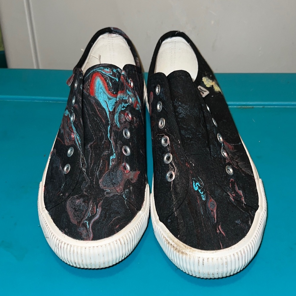 Hurley Women’s Black and Multicolor Slip-On Sneakers